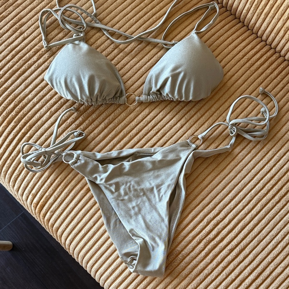 Pink Woman Gold bikini set S